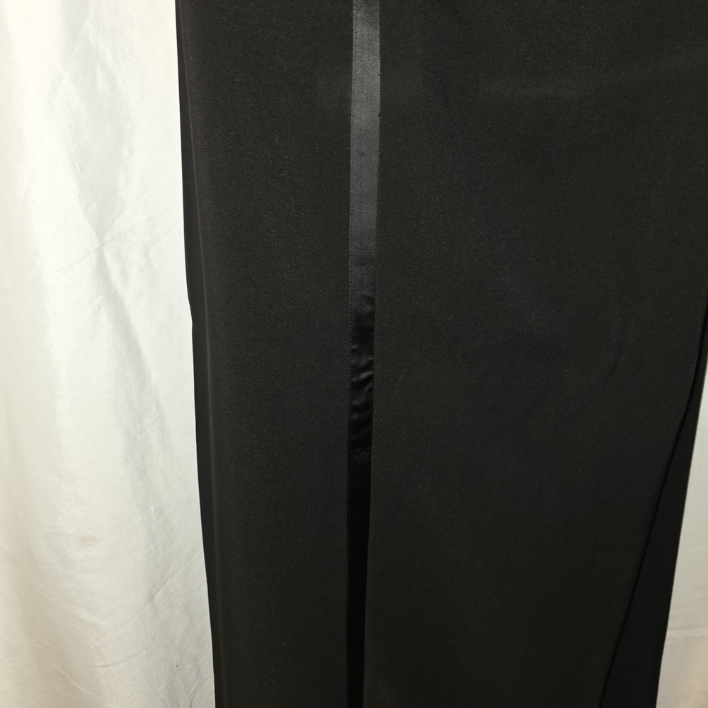 Black Ladies Dress Pants with Satin Side Stripe